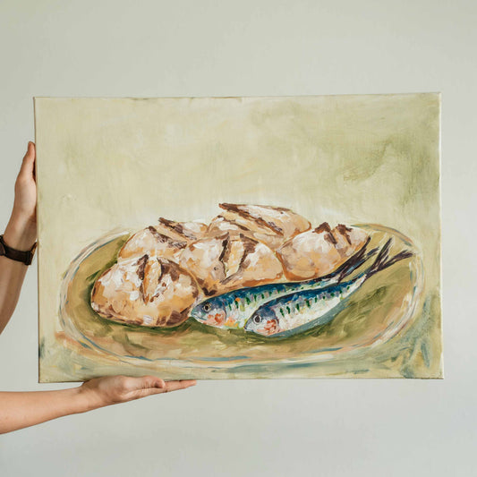 Painting of bread and fish